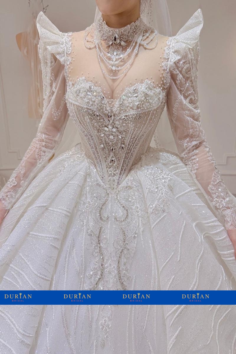 Váy cưới công chúa, đuôi dài - M500 Mới 100%, giá: 4.200.000đ, gọi: 0935  029 366, Quận 1 - Hồ Chí Minh, id-36d90600
