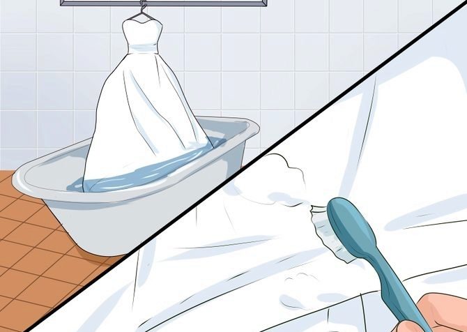 Làm sạch các vết bẩn trên váy cưới