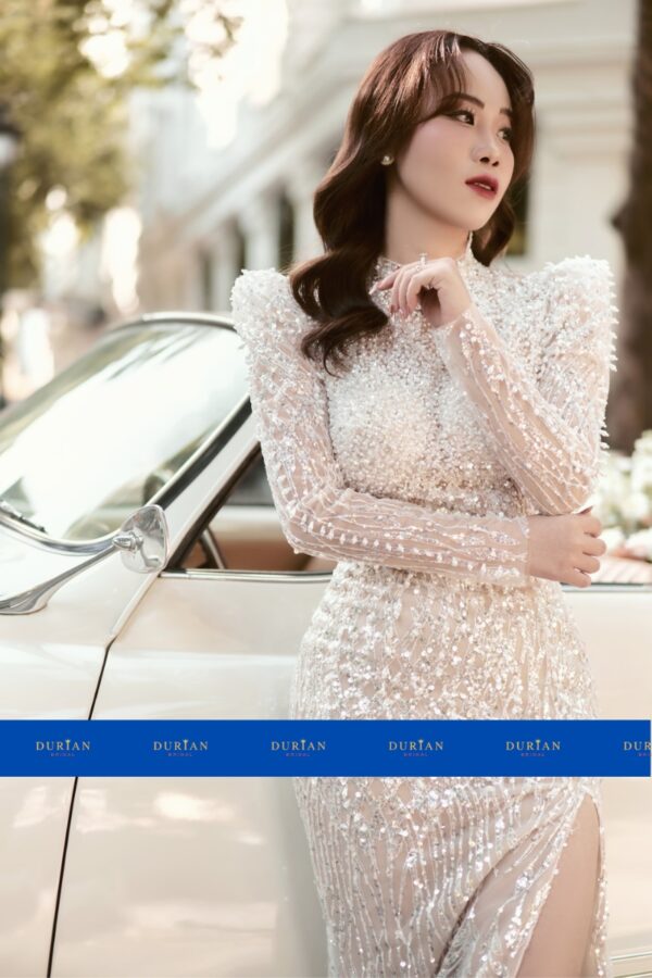 Váy cưới luxury đuôi cá xẻ tà quyễn rũ DR-8901