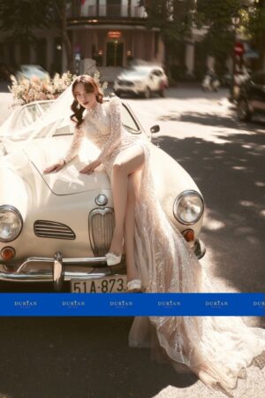 Váy cưới luxury đuôi cá xẻ tà quyễn rũ DR-8901