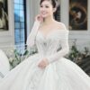 Váy cưới luxury đính kết pha lê RD-8805 mẫu 1