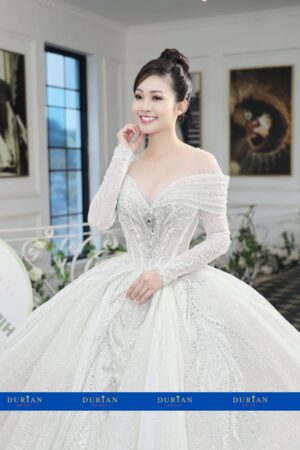 Váy cưới luxury đính kết pha lê RD-8805 mẫu 1