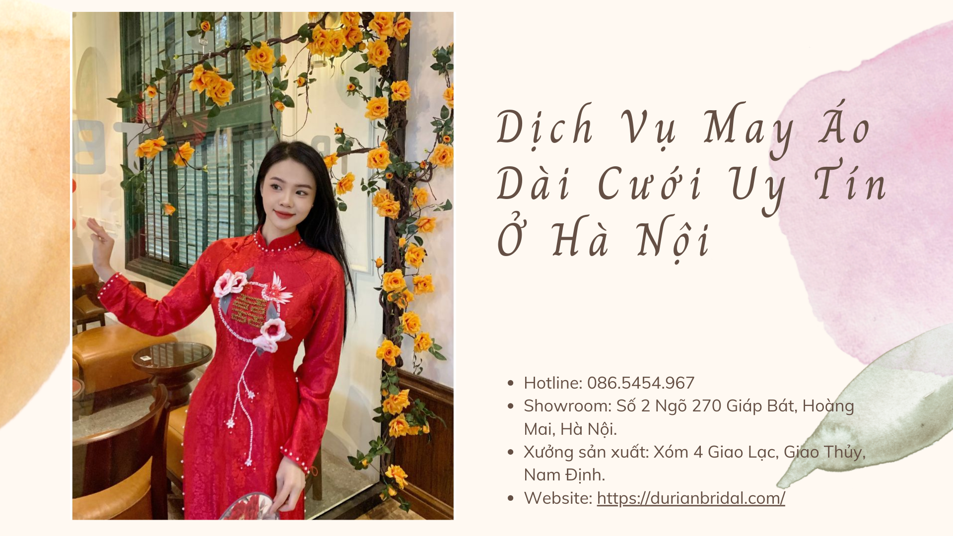 Dịch vụ may áo dài cưới ở Hà Nội