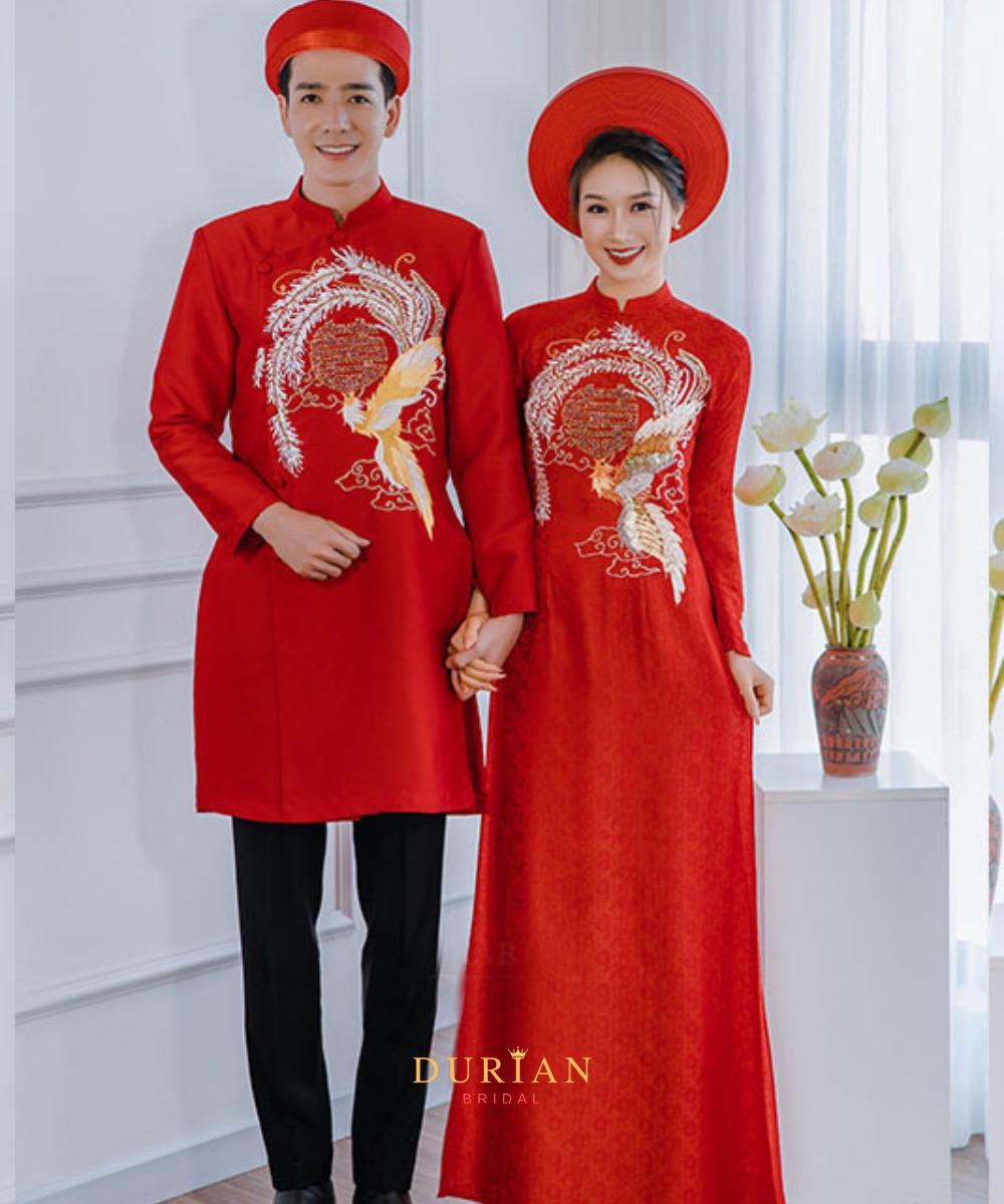 Thuê áo dài cưới cặp mẫu 1
