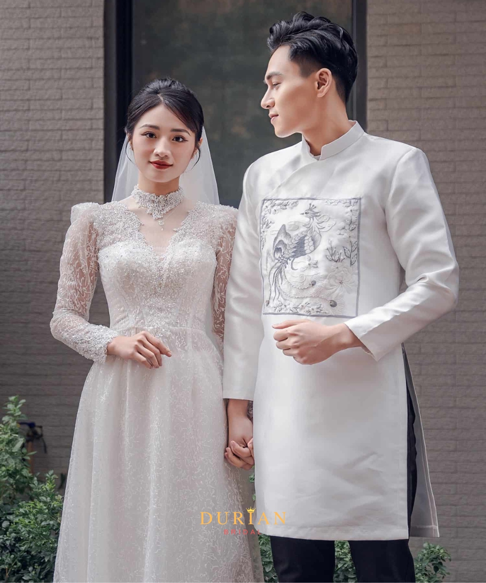 Thuê áo dài cưới cặp mẫu 10