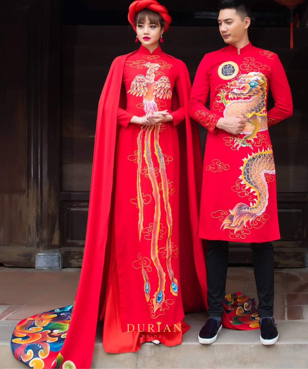 Thuê áo dài cưới cặp mẫu 9