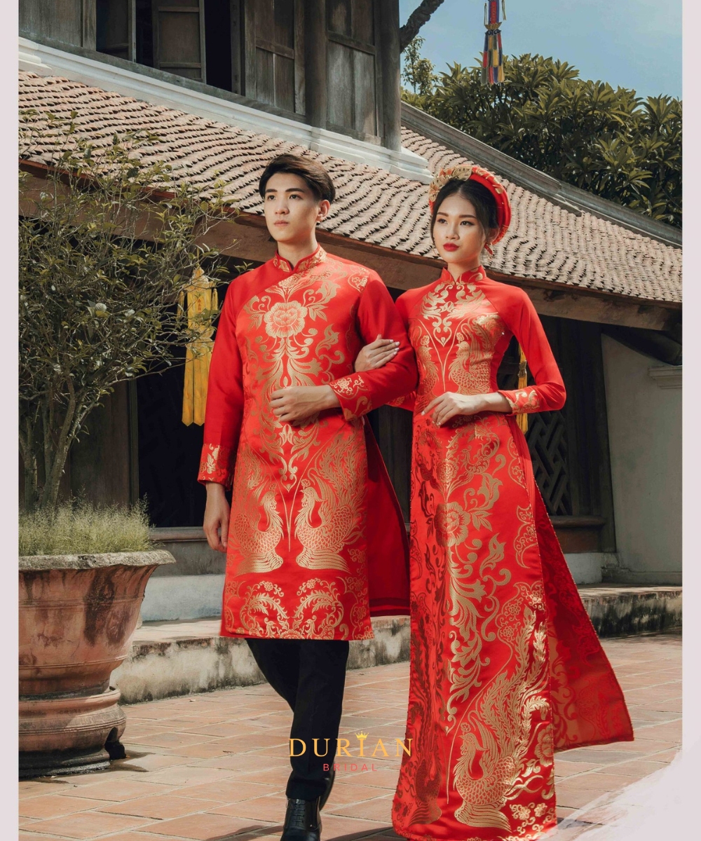 Thuê áo dài cưới cặp mẫu 8
