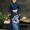 Áo dài bà sui thêu lắc tay thủ công mẫu 2