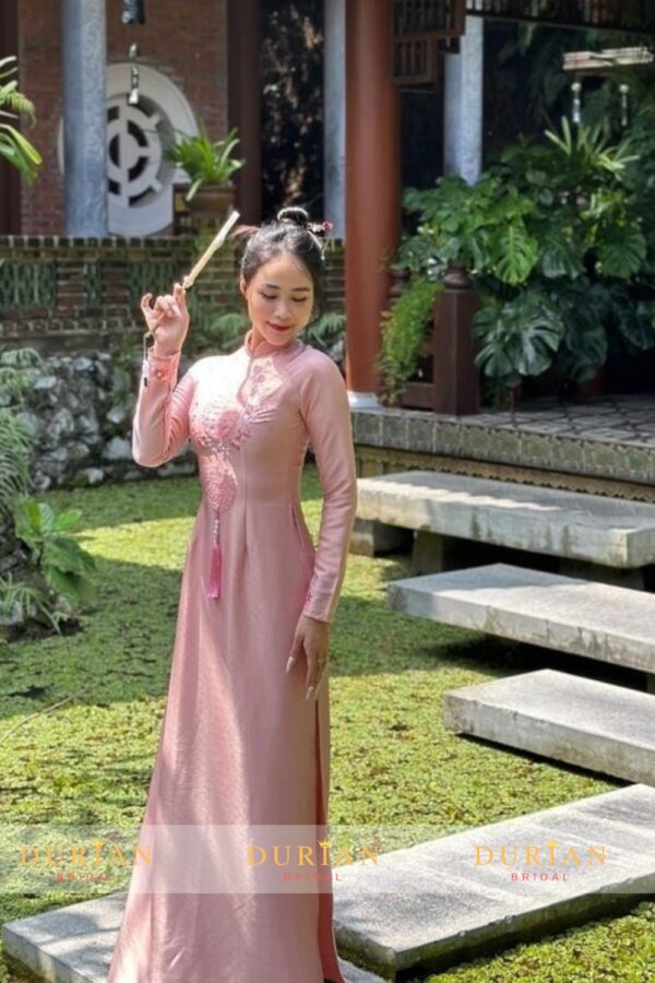 Áo dài cô dâu chú rể DR6606 mẫu 6