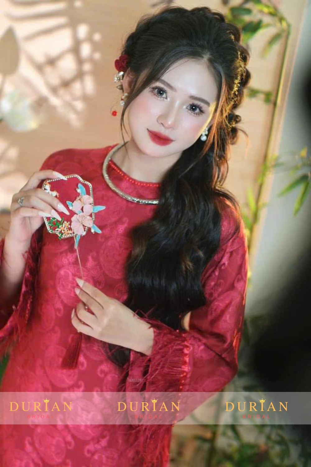 Áo dài ăn hỏi cho cô dâu gấm phúc thọ DR6801 mẫu 1