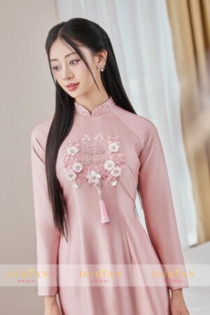 Áo dài ăn hỏi cho cô dâu thêu chữ hỷ DR6803 mẫu 3