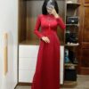 Áo dài ăn hỏi cho cô dâu thêu chữ hỷ DR6805 mẫu 5