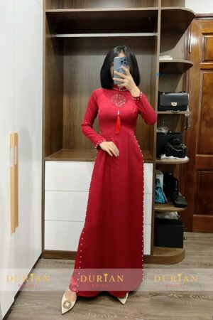 Áo dài ăn hỏi cho cô dâu thêu chữ hỷ DR6805 mẫu 5