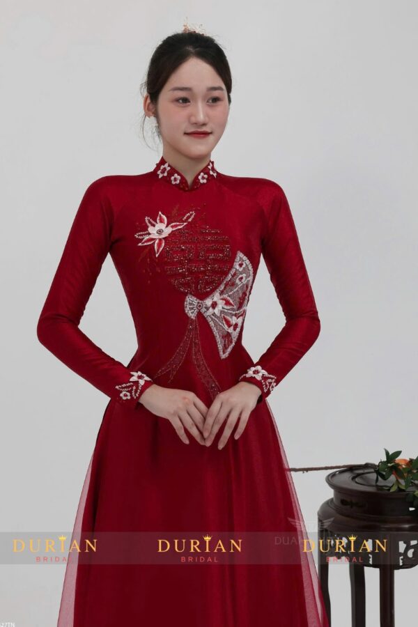 Áo dài ăn hỏi cô dâu chú rể DR6607