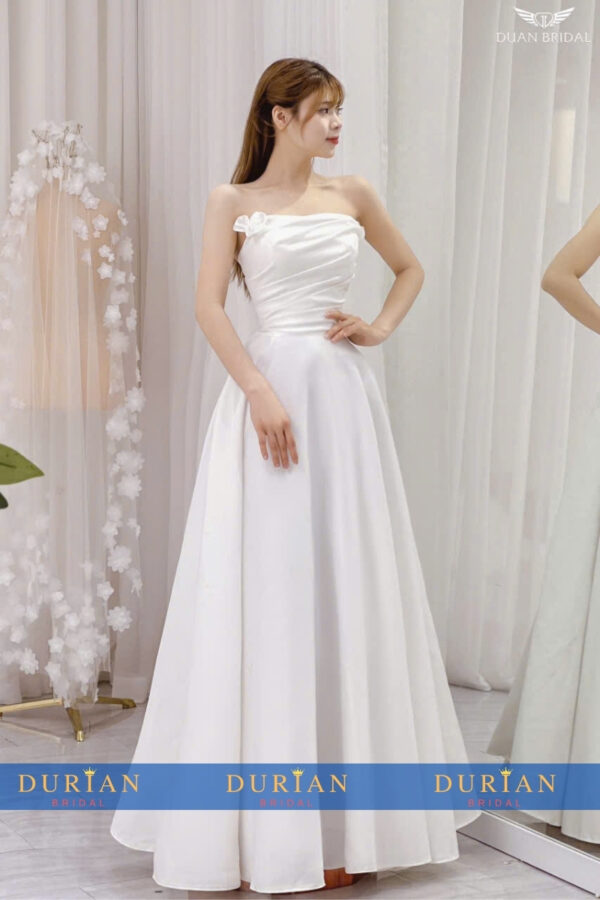 Váy cưới đi bàn cúp ngực nhẹ nhàng DR8843 màu trắng