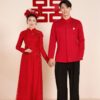 Áo dài cưới cô dâu chú rể DR6621 mẫu 2