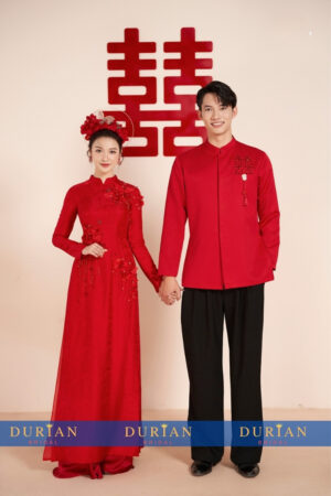 Áo dài cưới cô dâu chú rể DR6621 mẫu 2