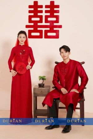 Áo dài cưới cô dâu chú rể DR6621 mẫu 3