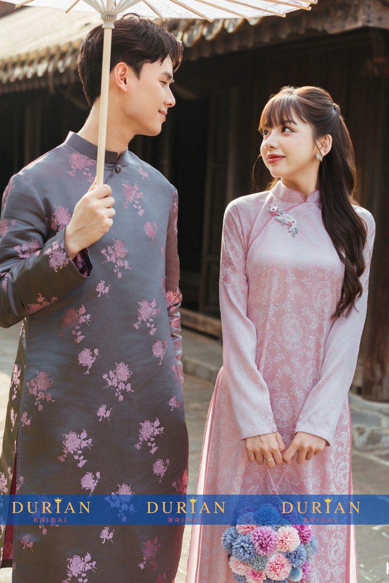 Áo dài cưới cô dâu chú rể DR6623 mẫu 1