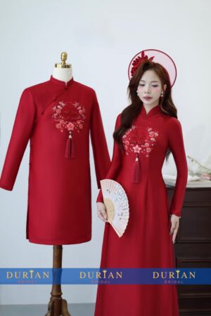 Áo dài cưới cô dâu chú rể DR6626 mẫu 3