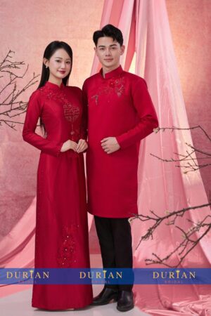 Áo dài cưới cô dâu chú rể DR6631 mẫu 1
