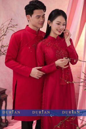 Áo dài cưới cô dâu chú rể DR6631 mẫu 3