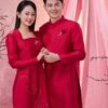 Áo dài cưới cô dâu chú rể DR6633 mẫu 1