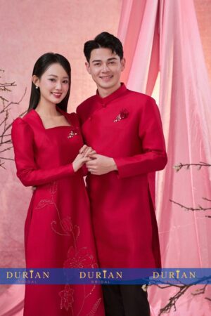 Áo dài cưới cô dâu chú rể DR6633 mẫu 1