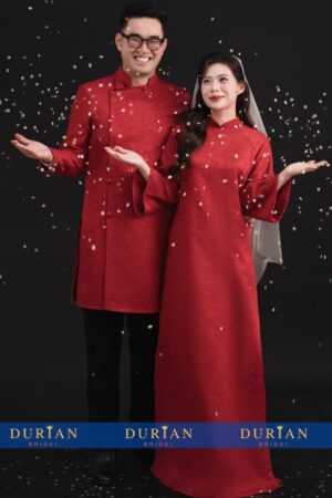 Áo dài cưới cô dâu chú rể DR6637 mẫu 2