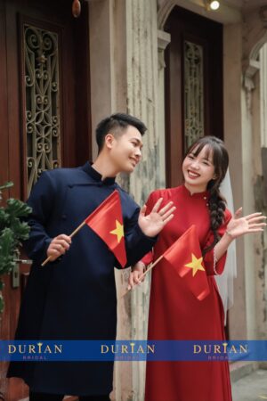 Áo dài cưới cô dâu chú rể DR6639 mẫu 2