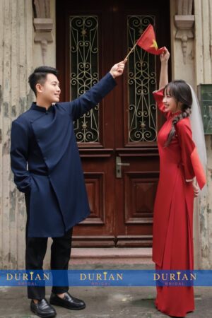 Áo dài cưới cô dâu chú rể DR6639 mẫu 3