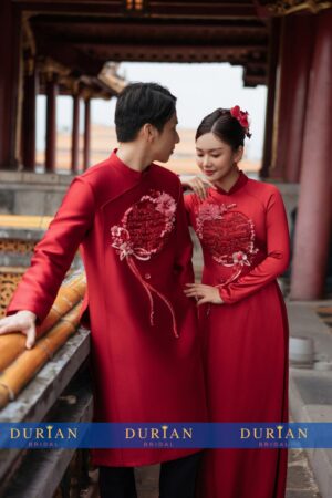 Áo dài cưới cô dâu chú rể DR6648 mẫu 2