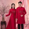 Áo dài cưới cô dâu chú rể DR6668 mẫu 3