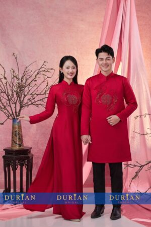 Áo dài cưới cô dâu chú rể DR6668 mẫu 3