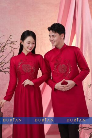Áo dài cưới cô dâu chú rể DR6668 mẫu 1