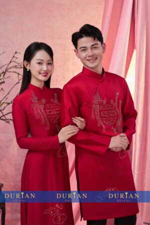 Áo dài cưới cô dâu chú rể DR6671 mẫu 2