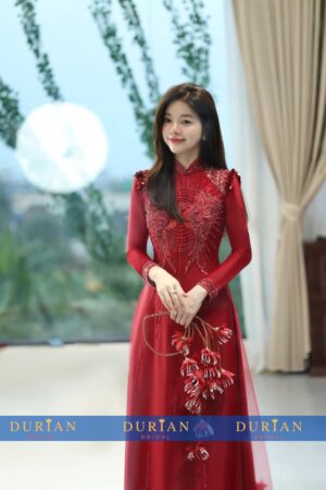 Áo dài cưới cô dâu chú rể DR6672 mẫu 1