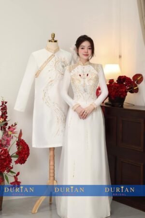 Áo dài cưới cô dâu chú rể DR6672 mẫu 3
