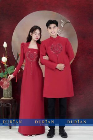 Áo dài cưới cô dâu chú rể DR6676 mẫu 2