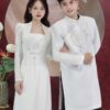 Áo dài cưới cô dâu chú rể DR6676 mẫu 3