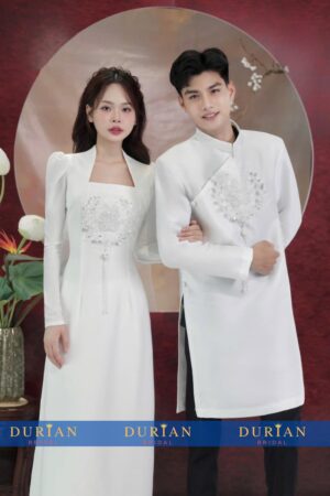 Áo dài cưới cô dâu chú rể DR6676 mẫu 3